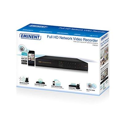 Full-HD vierkanaals netwerkvideorecorder voor bewakingsdoeleinden om je IP-camerastreams te bekijken, op te nemen en af te spelen.
