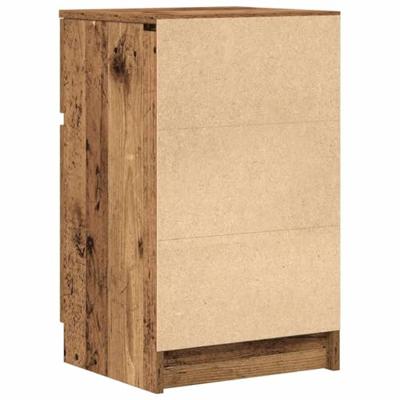 Nachtkastjes 2 st 39x35x65 cm bewerkt hout oud houtkleurig
