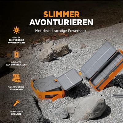 Xtorm Rugged Power Pack solar module 10000 mAh Powerbank Zwart - thumbnail