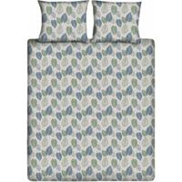 Ten Cate Katoenen Tweepersoons Dekbed Graphic Leaves 200x200/220 cm Blauw/Groen - thumbnail
