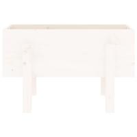 Plantenbak 62x30x38 cm massief grenenhout wit - thumbnail