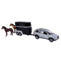 Kids Globe Traffic Volvo XC90 auto met paardentrailer - thumbnail