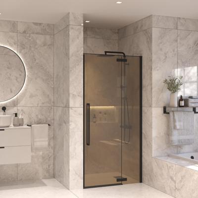 Nisdeur Set Sanivo Vigo Champagne Glas 140x200 Mat Zwart