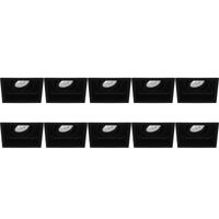 Zwarte Aluminium Vierkante Inbouwspot GU10 - 10-pack - Kantelbaar - 105mm - thumbnail