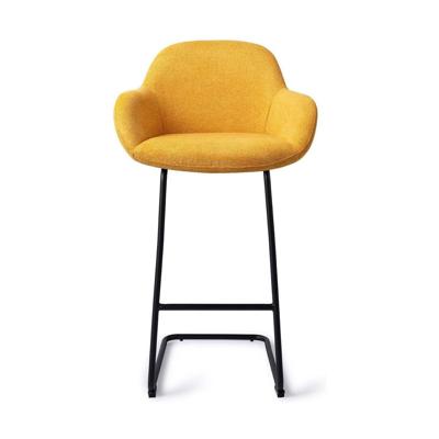 Jesper Home Barkruk 'Kushi' Arch Black, kleur Sweet Corn (zithoogte 78cm)