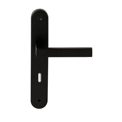 Hardbrass Deurkruk Phoenix op ovaal langschild sleutelgat 72mm - zwart Hardbrass Deurkruk Phoenix op ovaal langschild sleutelgat 72mm - zwart