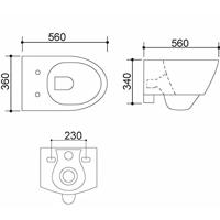 Wandcloset Wiesbaden Metro met Zitting Diepspoel Wit - thumbnail