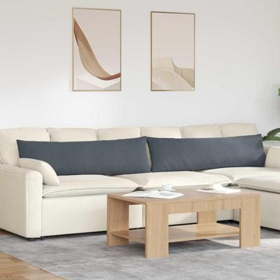 Sofa Kussens 2 pcs Donkergrijs 145 x 40 cm Katoen Stof Sofa Kussens 2 pcs Donkergrijs 145 x 40 cm Katoen Stof