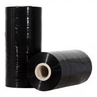 Machinewikkelfolie 20 micron 50 cm x 1600 meter 250% voorrek zwart - thumbnail