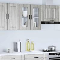 Keukenbovenkast met glazen deur Porto grijs sonoma eiken - thumbnail