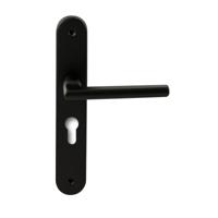 Hardbrass Deurkruk Athene op ovaal langschild profielcilindergat 55mm - zwart - thumbnail