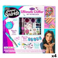 Schoonheidsset Cra-Z-Art 2 x 13 x 2 cm Kinderen Nagels Haar Lichaam Purpurine 4 Stuks - thumbnail