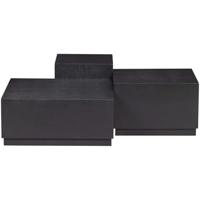 WOOOD Bijzettafel 'Pim' Essen, Set van 3 stuks, kleur zwart - thumbnail