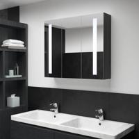 Badkamerkast met spiegel en LED 89x14x62 cm - thumbnail