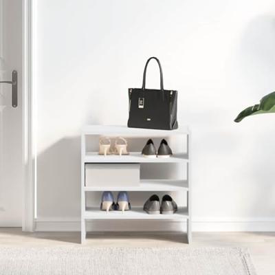 VidaXL Schoenenrekken 2 st stapelbaar 60x30x30,5 cm wit