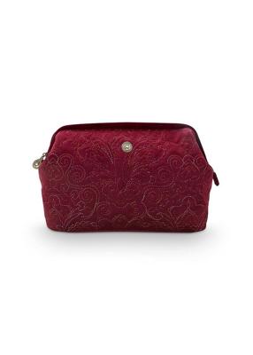 Pip Studio Pip Cosmetic Purse Extra Large Velvet Quiltey Days Red 30x20.7x13.8cm
