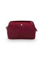 Pip Studio Pip Cosmetic Purse Extra Large Velvet Quiltey Days Red 30x20.7x13.8cm - thumbnail