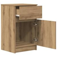 Nachtkastjes 2 st 39x35x65cm bewerkt hout artisanaal eikenkleur - thumbnail