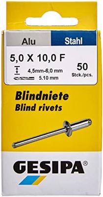 Gesipa 1433537 Popnagel (Ø x l) 5 mm x 10 mm Staal Aluminium 50 stuk(s) Gesipa 1433537 Popnagel (Ø x l) 5 mm x 10 mm Staal Aluminium 50 stuk(s)
