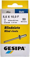 Gesipa 1433537 Popnagel (Ø x l) 5 mm x 10 mm Staal Aluminium 50 stuk(s) - thumbnail