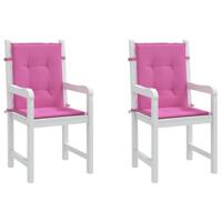 VidaXL Stoelkussens 2 st lage rug stof roze - thumbnail