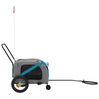 VidaXL Hondenfietstrailer oxford stof en ijzer blauw en zwart