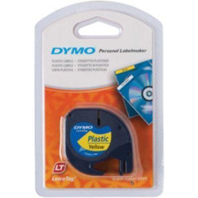 Labeltape dymo letratag plastic 12mm geel Labeltape dymo letratag plastic 12mm geel
