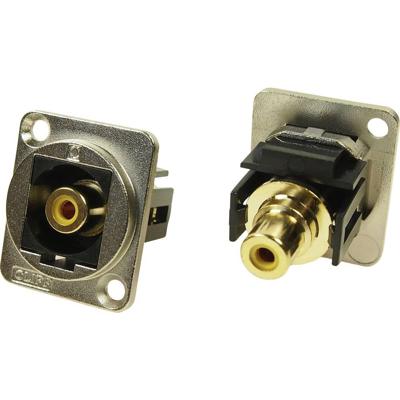 Cliff CP30232M CP30232M XLR-adapter cinch-bus naar cinch-bus geel Adapter, inbouw 1 stuk(s)