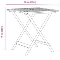 3-delige Bistroset poly rattan en massief hout beige - thumbnail