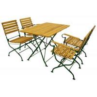 Graz houten tuinset - Robina hout Platstaal - Bruin Groen - thumbnail