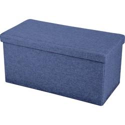 Opvouwbare Opbergbank - Opvouwbare Hocker - Stof - 37.5x76x37.5cm - Donkerblauw - Opbergbank - Opvouwbare Hocker