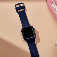 Soft siliconen bandje met gespsluiting - Nachtblauw - Geschikt voor Apple Watch 38mm / 40mm / 41mm / 42mm - thumbnail
