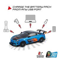 Politiewagen op Afstandsbediening Mondo Alpine A110 GT4 R / C 1:10 Turkoois - thumbnail
