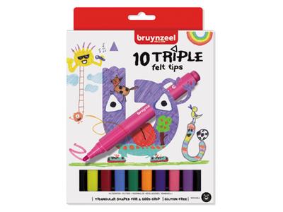 Bruynzeel kids triple viltstiften, 10st.