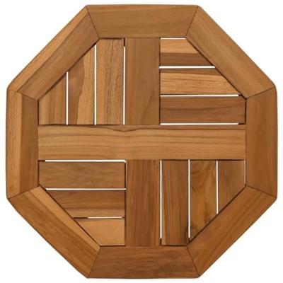 Tafelblad achthoekig 40x40x2,5 cm massief teakhout