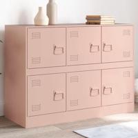 Dressoir 99x39x73 cm staal roze - thumbnail