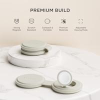SATECHI OnTheGo 2-in-1 Qi2 Reislader met 15W snelladen voor iPhone en 5W voor Apple Watch, Draadloze magnetische MagSafe oplader – Zand - thumbnail