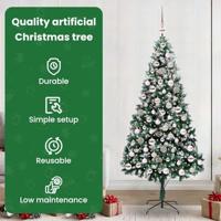 VidaXL Kunstkerstboom groen 210 cm pvc en staal en kunststof - thumbnail