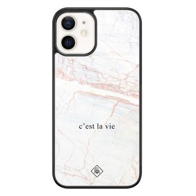 iPhone 12 glazen hardcase - C'est la vie iPhone 12 glazen hardcase - C'est la vie