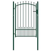 VidaXL Poort met speerpunten 100x150 cm staal groen - thumbnail