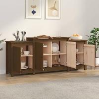 Dressoir 164x37x68 cm massief grenenhout honingbruin - thumbnail