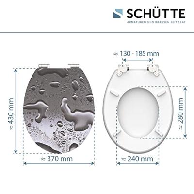 SCHÜTTE toiletbril met soft-close grey steel mdf hoogglans