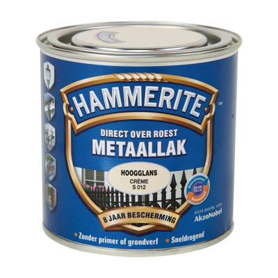Hammerite Metaallak Direct over Roest Hoogglans - S012 Creme