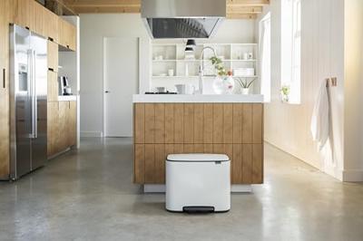 brabantia Bo 121388 Pedaalemmer (groot) 36 l Staal (l x b x h) 363 x 540 x 440 mm Wit Met voetpedaal 1 stuk(s) - thumbnail