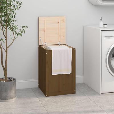 Wasmand 44x44x66 cm massief grenenhout honingbruin Wasmand 44x44x66 cm massief grenenhout honingbruin