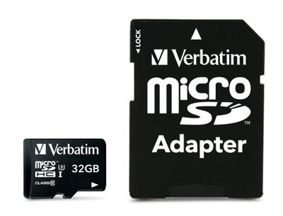 Verbatim PRO microSDHC-kaart 32 GB Class 10, UHS-I, UHS-Class 3 Incl. SD-adapter Verbatim PRO microSDHC-kaart 32 GB Class 10, UHS-I, UHS-Class 3 Incl. SD-adapter