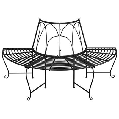 Boombanken 2 st halfrond Ø159 cm staal zwart