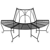 Boombanken 2 st halfrond Ø159 cm staal zwart - thumbnail