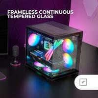 Micro ATX/ITX Mini tower-doos Behuizing Mars Gaming MCVIEW2 Zwart - thumbnail