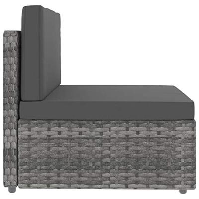 2-delige Loungeset poly rattan grijs - thumbnail